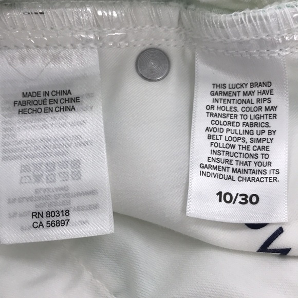 NEW Lucky Brand Low Rise Crop Jeans Palm Green/ White Tropical Print Sz 10/30 - Picture 13 of 14